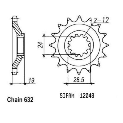 Přední řetězové kolečko Kawasaki